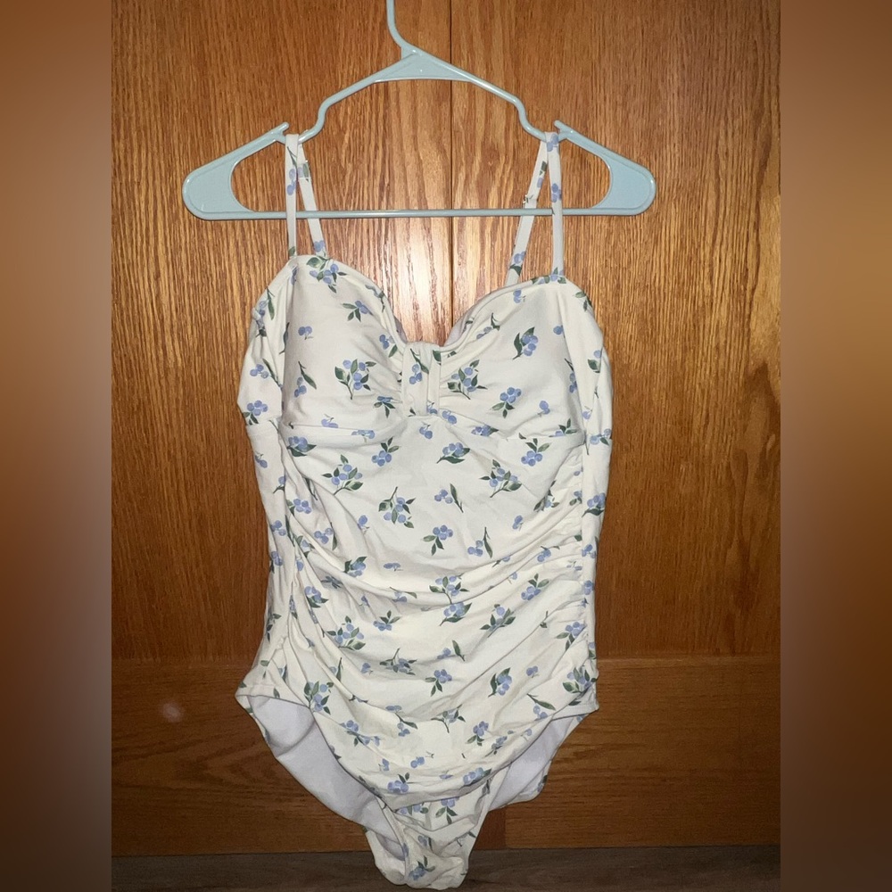 Shade & Shore Cream and Blueberries Swimsuit